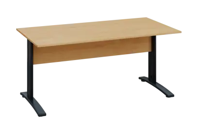 EPK 18 - 16 stůl kancelářský, kovová podnož černá, deska 18 mm, široký 1600 mm, javor horský